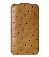    Apple iPhone 4/4S Melkco Leather Case - Jacka Type (Ostrich Print pattern - Khaki)