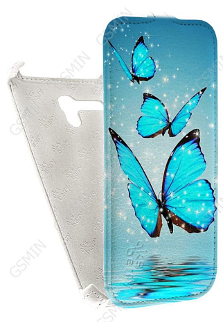 Кожаный чехол для Alcatel One Touch POP 3 5025D Aksberry Protective Flip Case (Белый) (Дизайн 4/4)