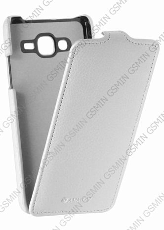 Кожаный чехол для Samsung Galaxy Grand Prime G530H Armor Case "Full" (Белый)