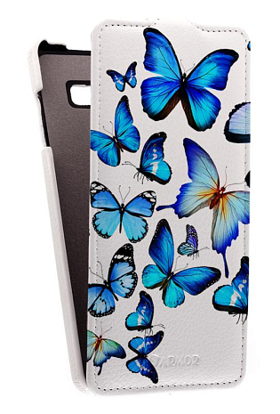 Кожаный чехол для Samsung Galaxy A7 Armor Case "Full" (Белый) (Дизайн 13/13)