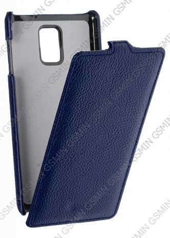 Кожаный чехол для Samsung Galaxy Note 4 (octa core) Sipo Premium Leather Case - V-Series (Синий)
