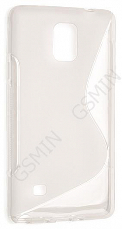 Чехол силиконовый для Samsung Galaxy Note 4 (octa core) S-Line TPU (Прозрачно-Матовый)