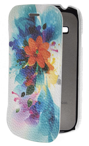 Кожаный чехол для Samsung Galaxy S3 Mini (i8190) Sipo Premium Leather Case "Book Type" - H-Series (White) (Дизайн 6/6)