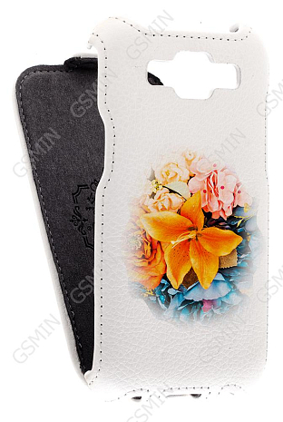 Кожаный чехол для Samsung Galaxy Win Duos (i8552) Redberry Stylish Leather Case (Белый) (Дизайн 9/9)