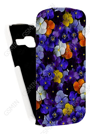 Кожаный чехол для Samsung S7262 Galaxy Star Plus Aksberry Protective Flip Case (Белый) (Дизайн 145)