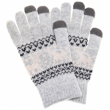 Перчатки Touch Glove для сенсорных (емкостных) экранов "Олени" (Светло-серый)