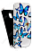 Кожаный чехол для Alcatel POP 2 Premium 7044Y Aksberry Protective Flip Case (Белый) (Дизайн 13/13)