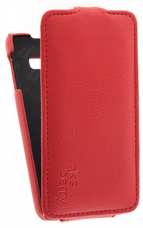 Кожаный чехол для Samsung Galaxy A3 Aksberry Protective Flip Case (Красный)