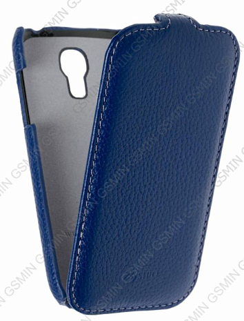 Кожаный чехол для Samsung Galaxy S4 Mini (i9190) Sipo Premium Leather Case - V-Series (Синий)