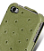    Apple iPhone 4/4S Melkco Leather Case - Jacka Type (Ostrich Print pattern - Olive Green)