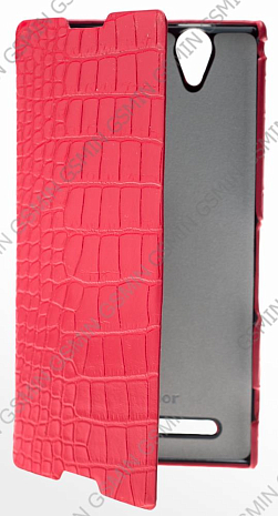    Sony Xperia T2 Ultra dual Armor Case - Book Type (Crocodile Red)