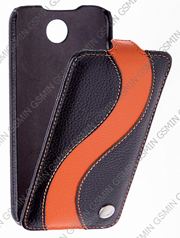    HTC Desire 300 Melkco Premium Leather Case - Special Edition Jacka Type (Black/Orange LC)
