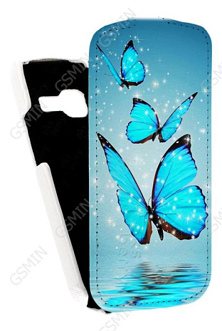 Кожаный чехол для Samsung S7262 Galaxy Star Plus Aksberry Protective Flip Case (Белый) (Дизайн 4/4)