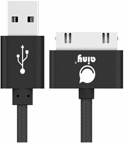 USB-кабель для Apple 30-pin Ainy тканевый (Черный)