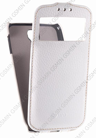 Кожаный чехол для Samsung Galaxy S4 (i9500) Sipo ID Premium Leather Case - V-Series (Белый)