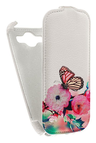Кожаный чехол для Samsung Galaxy S3 (i9300) Aksberry Protective Flip Case (Белый) (Дизайн 7)
