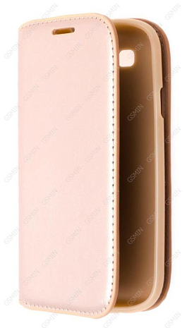 Кожаный чехол для Samsung Galaxy S3 (i9300) на магните (Золотой)