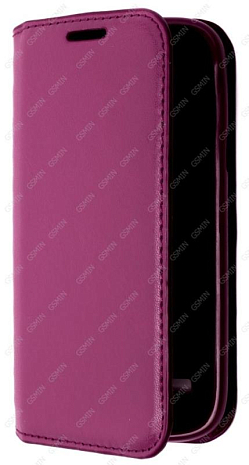 Кожаный чехол для Samsung Galaxy S4 Mini (i9190) на магните (Фиолетовый)