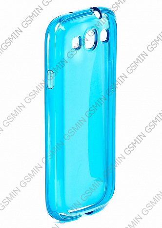 Чехол силиконовый для Samsung Galaxy S3 (i9300) TPU (Transparent Blue)