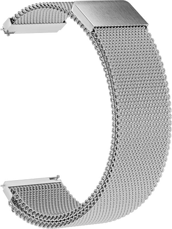 Ремешок металлический GSMIN Milanese Loop 22 для Samsung Gear S3 Frontier / Classic / Galaxy Watch (46 mm) (Серебристый)