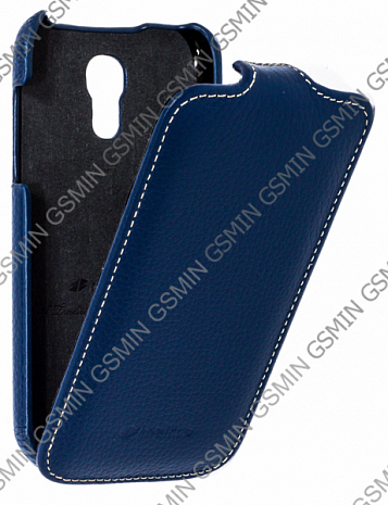 Кожаный чехол для Samsung Galaxy S4 Mini (i9190) Melkco Premium Leather Case - Jacka Type (Dark Blue LC)