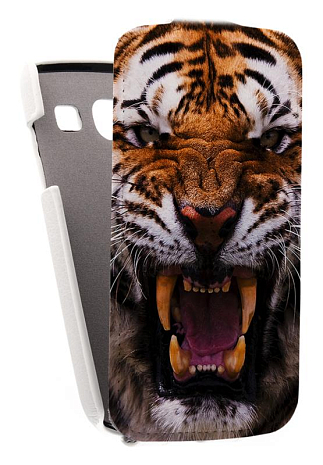 Кожаный чехол для Samsung Galaxy Core (i8260) Armor Case "Full" (Белый) (Дизайн 142)