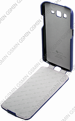 Кожаный чехол для Samsung Galaxy Grand 2 (G7102) Sipo Premium Leather Case - V-Series (Синий)