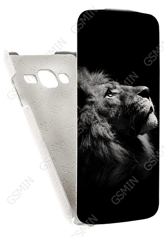 Кожаный чехол для Samsung Galaxy J3 (2016) SM-J320F/DS Aksberry Protective Flip Case (Белый) (Дизайн 143)
