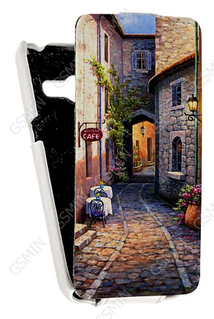 Кожаный чехол для Asus Zenfone 4 (A400CG) Aksberry Protective Flip Case (Белый) (Дизайн 116)