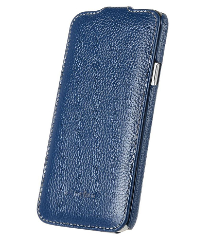 Кожаный чехол для Samsung Galaxy S5 mini Melkco Premium Leather Case - Jacka Type (Dark Blue LC)