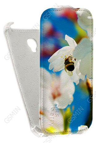Кожаный чехол для Alcatel One Touch POP STAR 5022D Aksberry Protective Flip Case (Белый) (Дизайн 173)