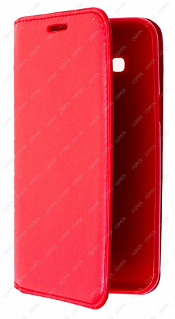 Кожаный чехол для Samsung Galaxy J3 (2016) SM-J320F/DS на магните (Красный)