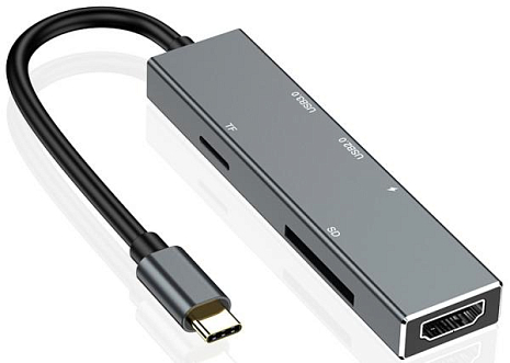 Type-C - , ,  GSMIN RT18 6  1 (Type-C, USB 2.0, USB 3.0, TF, SD, HDMI) , ,  ()
