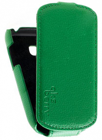 Кожаный чехол для Samsung Galaxy Fame Lite (S6790) Aksberry Protective Flip Case (Зеленый)