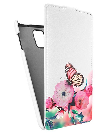 Кожаный чехол для Samsung Galaxy Note 4 (octa core) Armor Case "Full" (Белый) (Дизайн 7/7)
