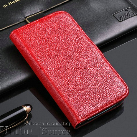 Кожаный чехол для Samsung Galaxy S4 (i9500) LuxCase Leather Wallet (Красный)