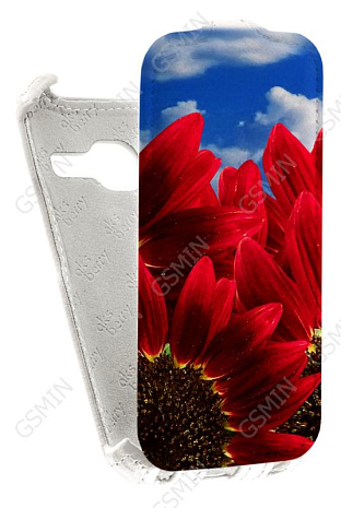 Кожаный чехол для Samsung Galaxy J1 mini (2016) Aksberry Protective Flip Case (Белый) (Дизайн 171)