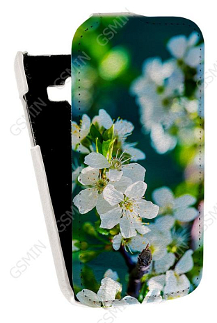 Кожаный чехол для Samsung Galaxy J1 (J100H) Aksberry Protective Flip Case (Белый) (Дизайн 42)