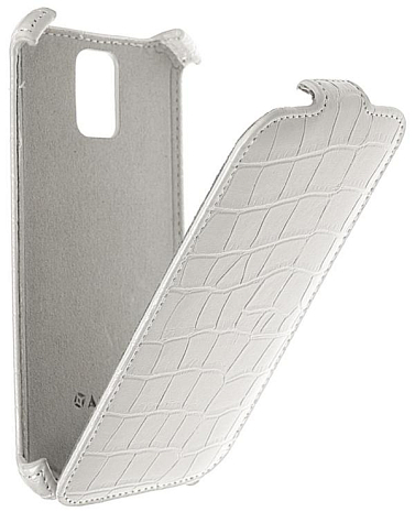 Кожаный чехол для Samsung Galaxy S5 Armor Case Crocodile (Белый)