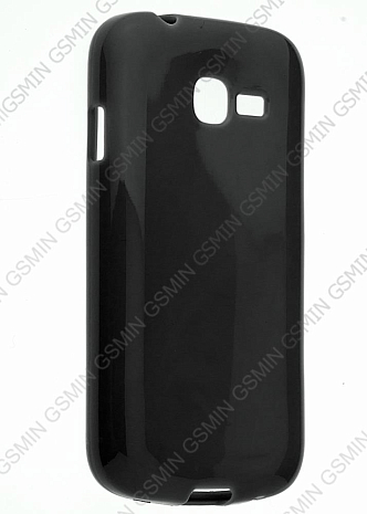 Чехол силиконовый для Samsung S7262 Star Plus TPU 0.5 mm (Черный Глянцевый)