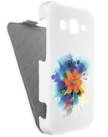 Кожаный чехол для Samsung Galaxy Core Advance (i8580) Armor Case "Full" (Белый) (Дизайн 6/6)