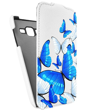 Кожаный чехол для Samsung Galaxy Core Advance (i8580) Armor Case "Full" (Белый) (Дизайн 11/11)