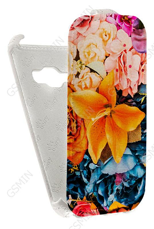 Кожаный чехол для Samsung Galaxy J1 (2016) Aksberry Protective Flip Case (Белый) (Дизайн 9/9)