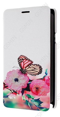 Кожаный чехол для Samsung Galaxy Note 4 (octa core) Armor Case - Book Type (Белый) (Дизайн 7)