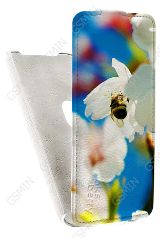 Кожаный чехол для ASUS ZenFone Zoom ZX551ML Aksberry Protective Flip Case (Белый) (Дизайн 173)
