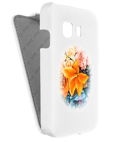 Кожаный чехол для Samsung Young 2 G130 Armor Case "Full" (Белый) (Дизайн 9/9)
