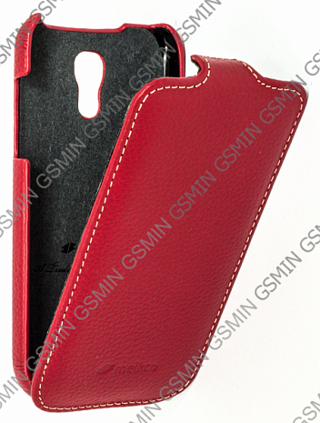 Кожаный чехол для Samsung Galaxy S4 Mini (i9190) Melkco Premium Leather Case - Jacka Type (Red LC)