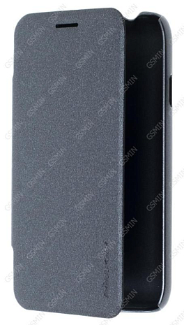 Кожаный чехол для Samsung Galaxy J1 mini (2016) Nillkin Sparkle Series View Case (Черный)