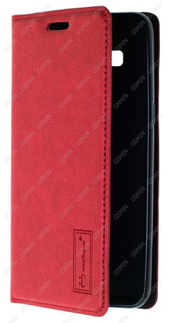 Кожаный чехол для Samsung Galaxy Grand Prime G530H на магните (Красный) Ver.2