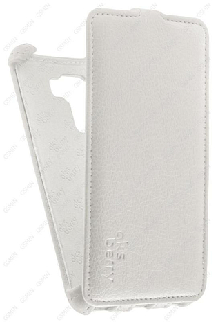 Кожаный чехол для Asus Zenfone 3 Laser ZC551KL Aksberry Protective Flip Case (Белый)